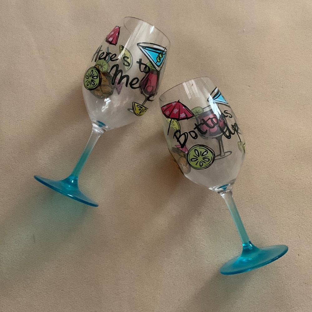 Pair of Tropical Drink Glasses